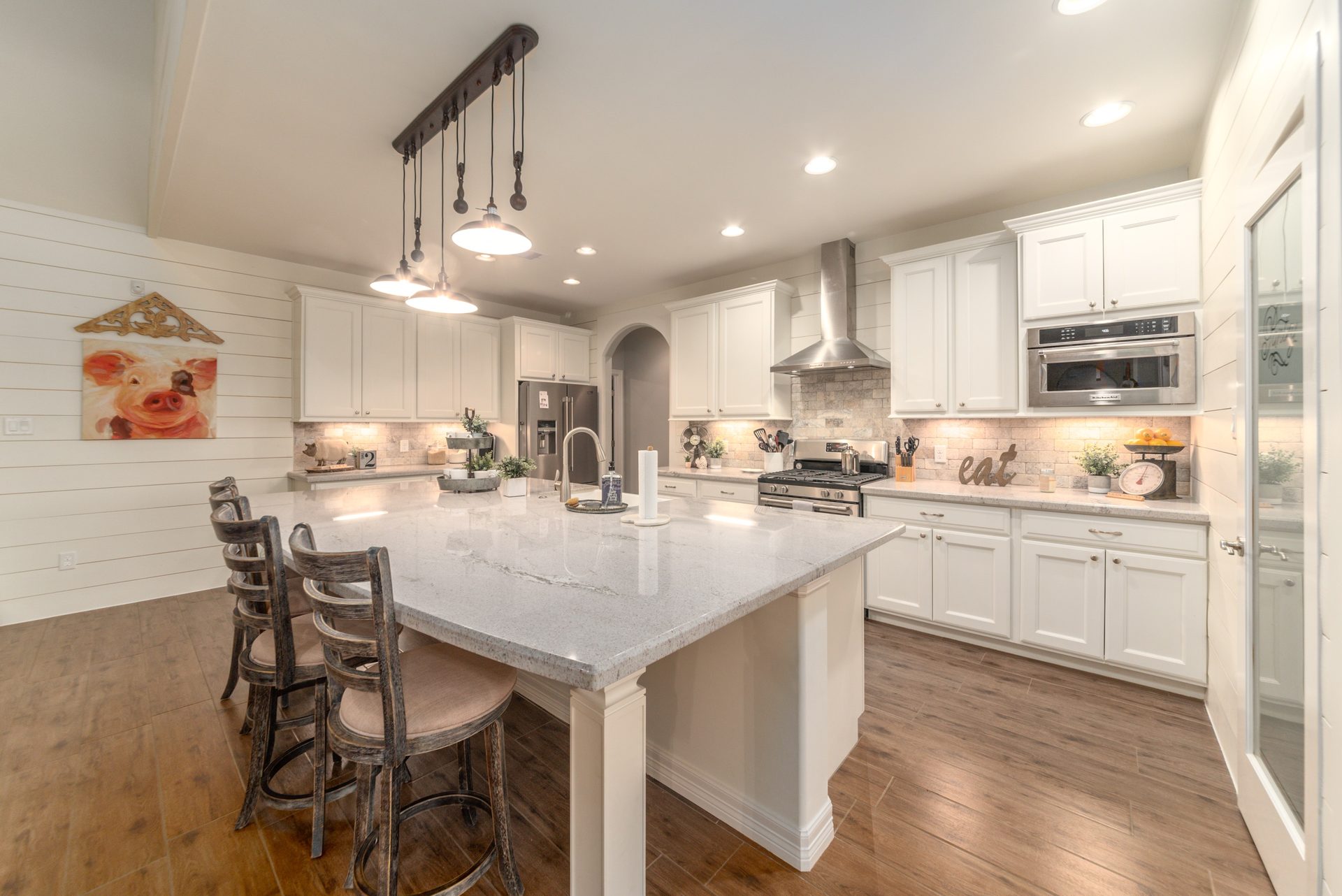 Custom kitchen interior of a home built at White Oak Trails